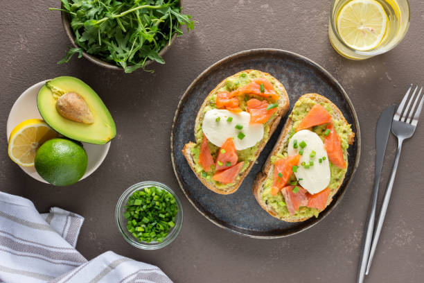 istock Toasts with salmon and hollandaise sauce 1307180274