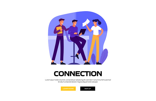 Connection Concept Vector Illustration for Website Banner, Advertisement and Marketing Material, Online Advertising, Business Presentation etc.