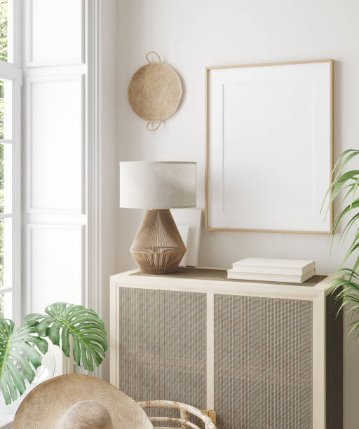 istock Mockup frame in interior background, room in light pastel colors, Scandinavian style 1307183139