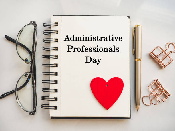 istock Admin Day Greeting Card. Close-up, view from above 1307183866