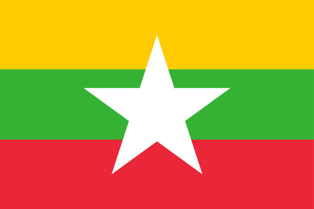 Flag of Myanmar vector art illustration