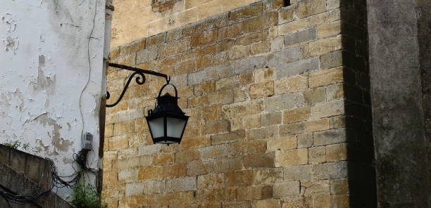 istock street lamp with authentic architecture and authentic construction, street photography 1307188663