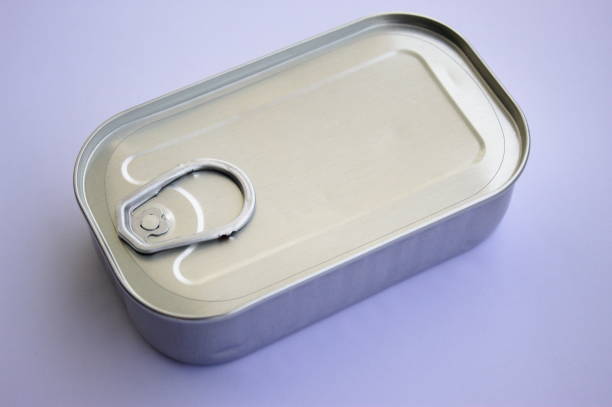 istock Closed tin can with canned food. 1307189490