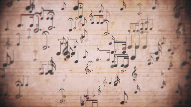 Vintage Sheet Music Notation Manuscript Motion Background