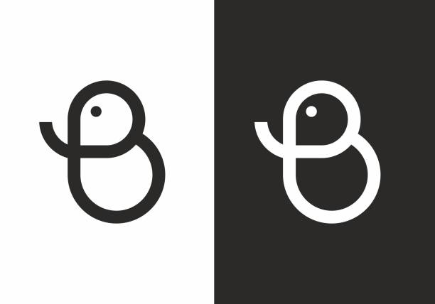 illustrations, cliparts, dessins animés et icônes de b lettre initiale avec la conception de forme de tête d’éléphant - letter b illustrations