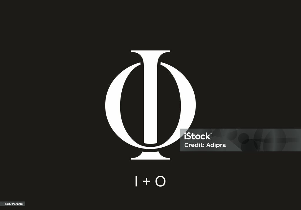Oi Text Black And White Monogram Io Or Oi Initial Letter Text Design Stock ...