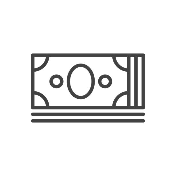 ikona stosu banknotów. ilustracja wektorowa. - bank symbol computer icon european union euro note stock illustrations