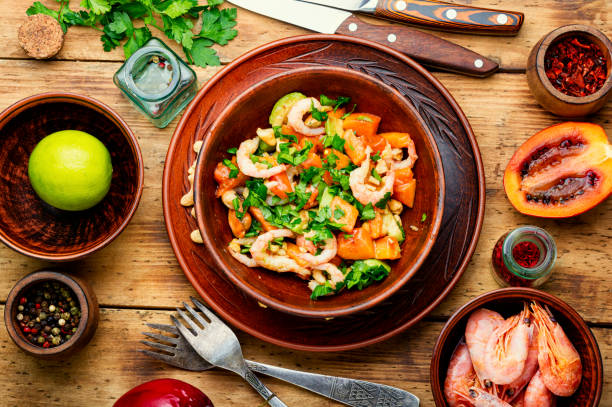 istock Salad with tamarillo,shrimps and avocado 1307192808
