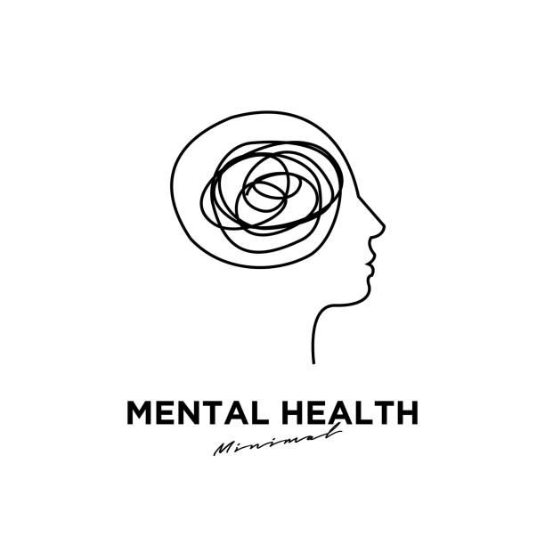 mental health logo icon design - psychologielogo stock-grafiken, -clipart, -cartoons und -symbole
