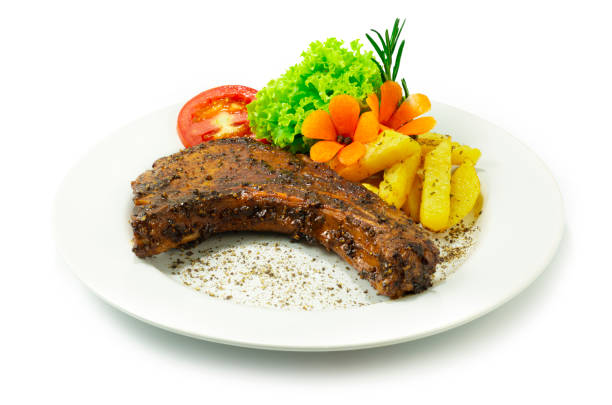 istock Grilled Pork Chops with Black Pepper Sauce 1307199517