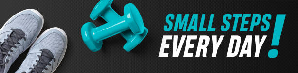 istock Motivational fitness header - Small steps every day 1307200395