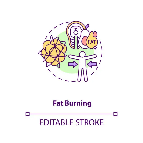 Vector illustration of Fat burning concept icon