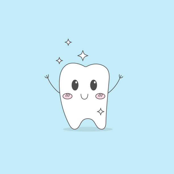 Tooth Smile Cute Cartoon Character Positive Face Beautiful Vector  Illustration Stock Illustration - Download Image Now - iStock