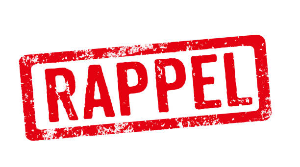 istock Red Stamp on a white background - Reminder in french - Rappel 1307205300