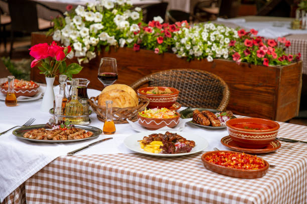 istock Various meat meals served in traditional Serbian way on restaurant table 1307205583