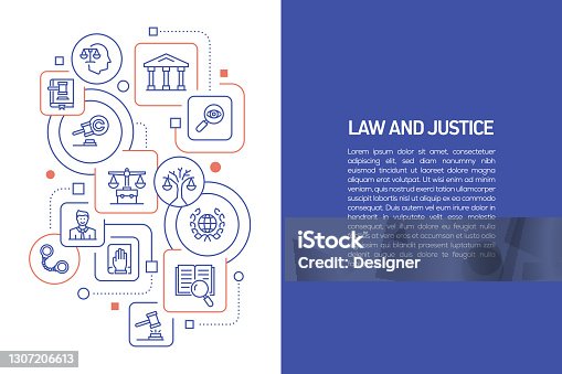 istock Law and Justice Concept, Vector Illustration of Law and Justice with Icons 1307206613