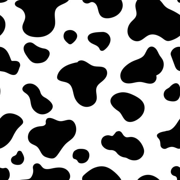 Cow texture pattern. Animal skin template. Spot background. Vector design illustration. Random bovine spots hand drawn design. Farm animal textural banner. All elements are bright and combined with each other.
The illustrations are ideal for creating: for your social media, cards, stickers, invitations, posters, stickers, banners, banners for design, printing on clothes, textiles, mugs, magnets, covers for phones, holiday decorations and so many others of your ideas! easy black and white drawing stock illustrations