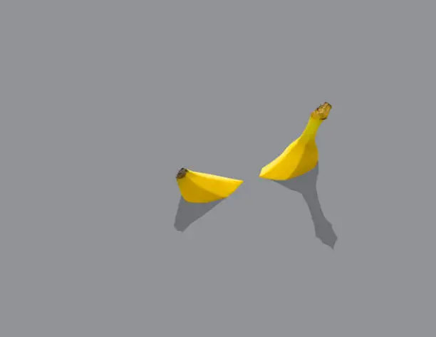 Photo of Yellow banana on gray background
