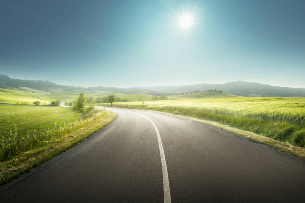 asphalt road in Tuscany Italy