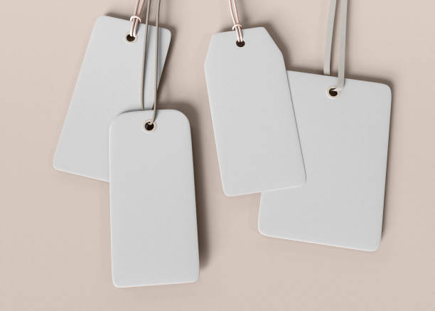 istock 3D Illustration. Set of blank tags tied with a string. 1307218020