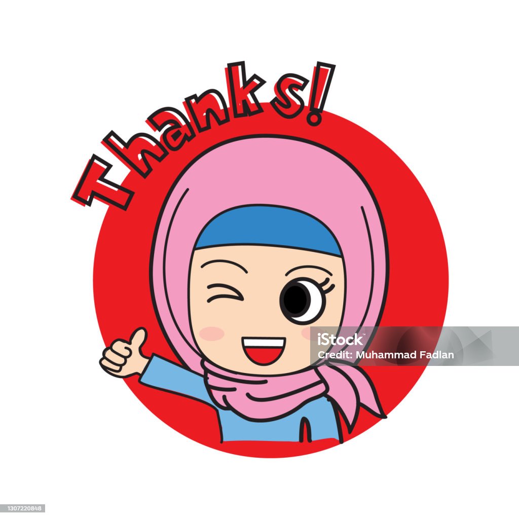 Cảm Ơn Phương Tiện Truyền Thông Xã Hội Dễ Thương Hijabi Cô Gái ...