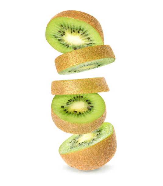 istock Cut ripe kiwi fruit on white background 1307221803