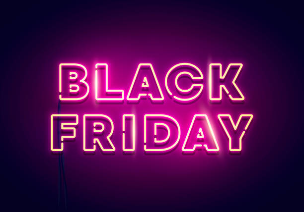 Vector Illustration Black Friday Neon Light. Vector Illustration Black Friday Neon Light. black friday shopping event illustrations stock illustrations