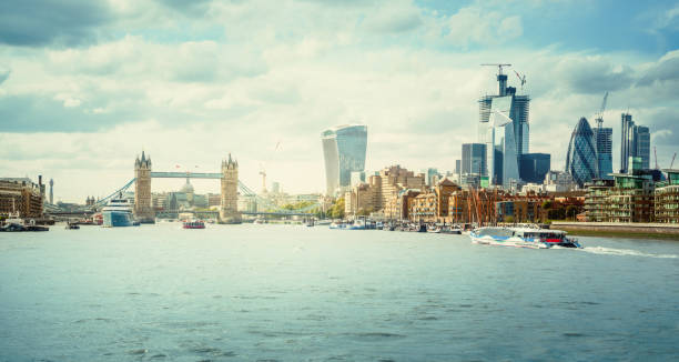 istock Panoramic view of London skyline, UK 1307223892