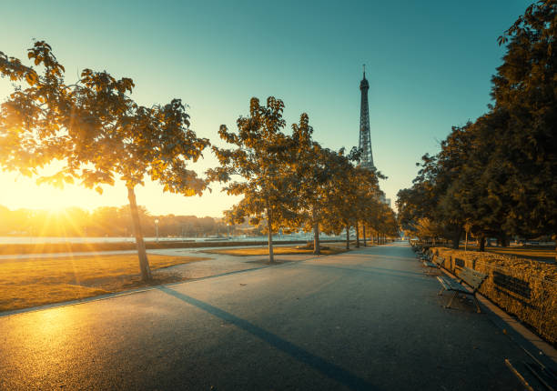 istock sunny morning and Eiffel Tower, Paris, France 1307223917