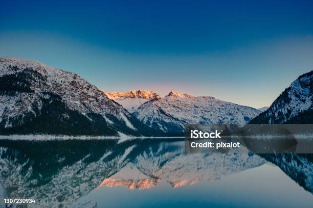 Ammerwald Plansee Goldenhour Mountain Landscape Stock Photo - Download Image Now - Lake, Austria, Beauty In Nature