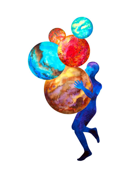 istock abstract human universe spiritual mind art watercolor painting illustration design 1307237077