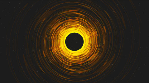 istock Golden Spiral Black Hole on Galaxy Background.planet and physics concept design,vector illustration. 1307238724