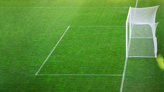 empty soccer goal in a stadium