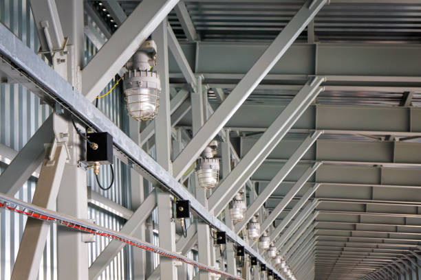 istock lighting lantern for industrial facilities inside a metal hangar 1307240681