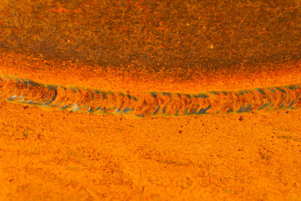 the weld seam is rusted on the metal structure