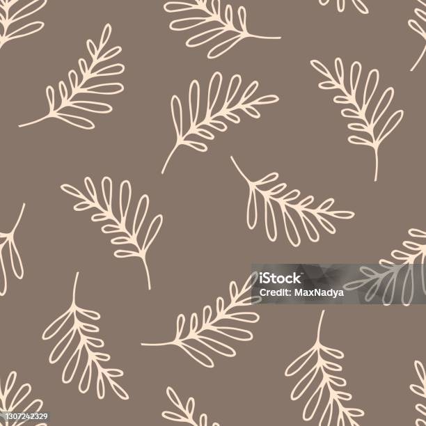 Simple Pattern Calm Handdrawn Simple Gentle Calm Vector Seamless Pattern Light Branches ...