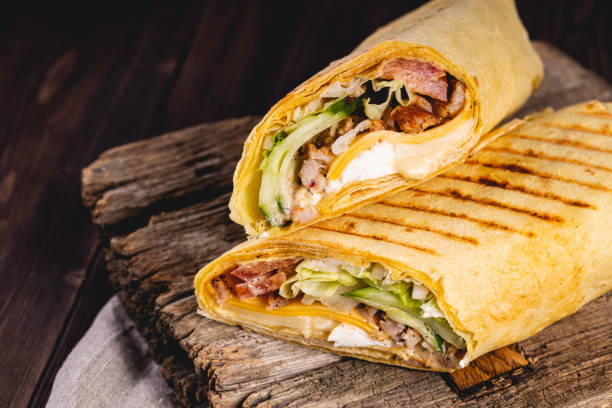 istock A cut kebab, shawarma, with grilled meat and vegetables. 1307242660