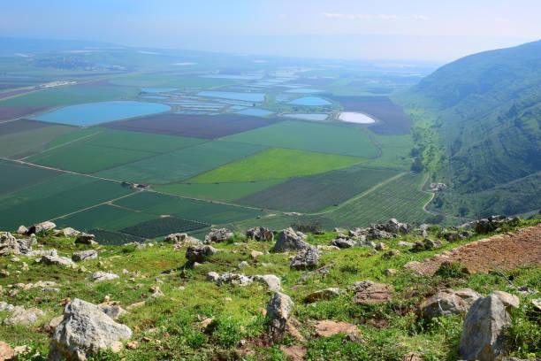 view from Mount Gilboa to Jezreel Valley, Israel
