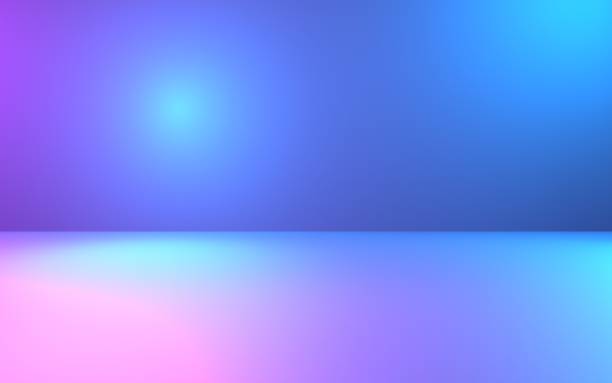 istock 3d rendering of empty purple and blue abstract geometric background. Cyberpunk concept. Scene for advertising, technology, showcase, banner, cosmetic, fashion, business. Illustration. Product display 1307245251