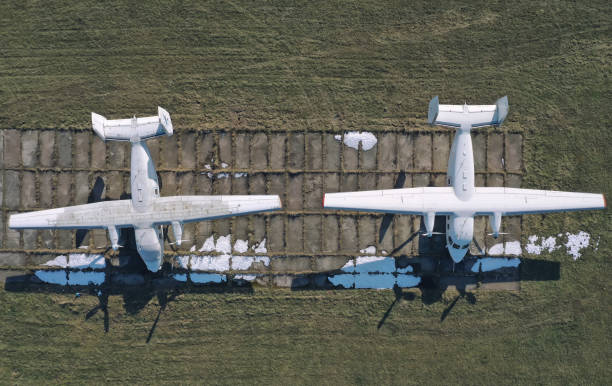 istock Propeller plane parking at the airport 1307245305