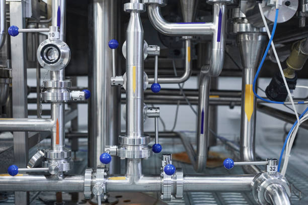 istock Steel Pipe System at Plant 1307245389