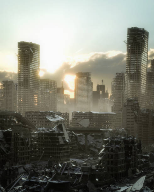 istock Post Apocalyptic Urban Landscape (Dusk) 1307245600