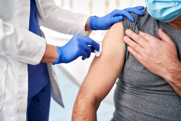 istock Close up of prepares a patient for vaccination 1307245923