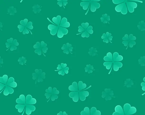 Vector illustration of Seamless Lucky Shamrock Background Pattern