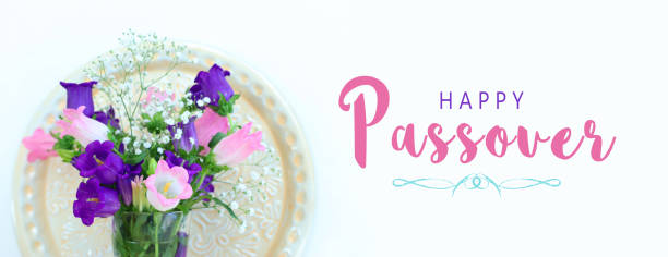 Pesah celebration concept with flowers (jewish Passover holiday)