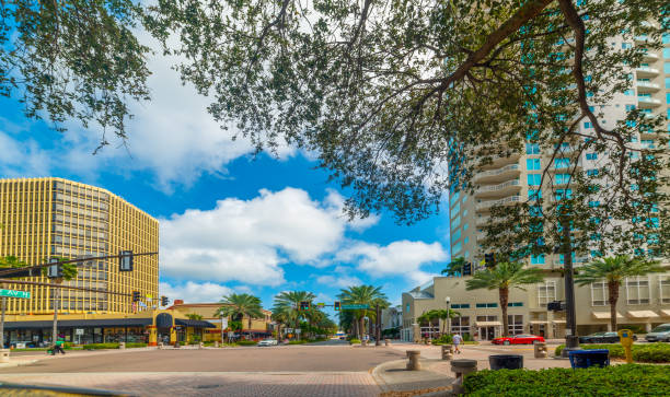 istock Clouds over Saint Petersburg downtown in Florida 1307248210