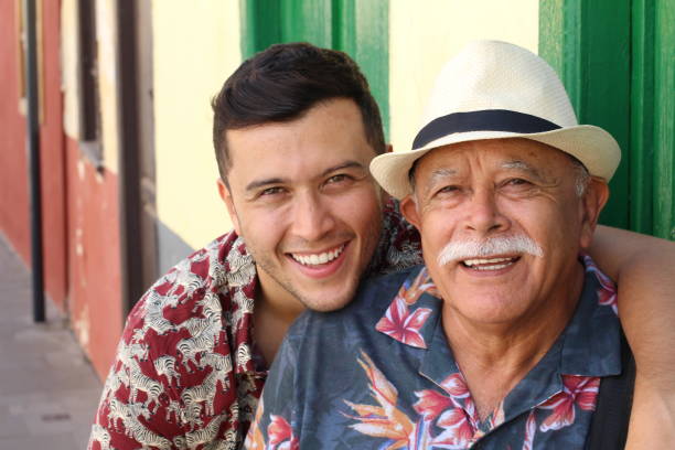 istock Single Hispanic mature father with only one adult son 1307249680