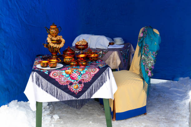 istock On the table on a colorful tablecloth is a traditional Russian samovar. Russian national tea ceremony 1307249788