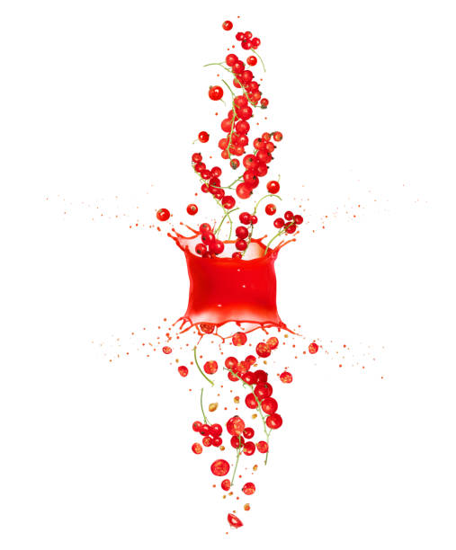 istock Red currant are falling down through splashes of juice 1307250194