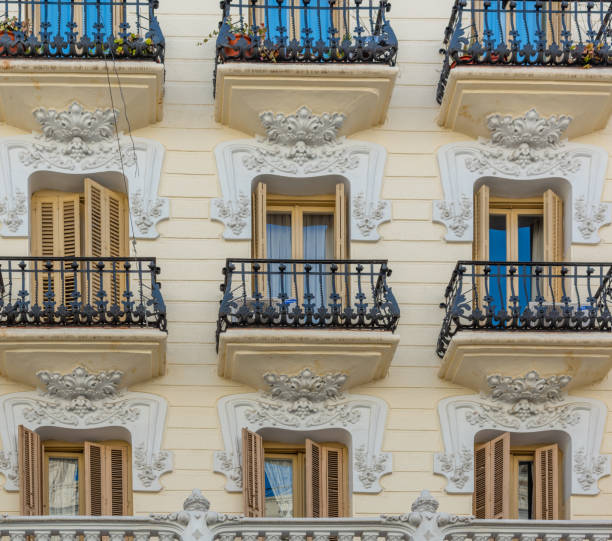 istock Windows in a luxury building facade in downtown Madrid 1307251197